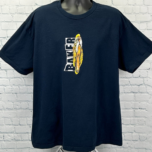 Baker Skateboards Big Cats T Shirt Skating Skater Skateboarding Blue Tee XXL 2XL