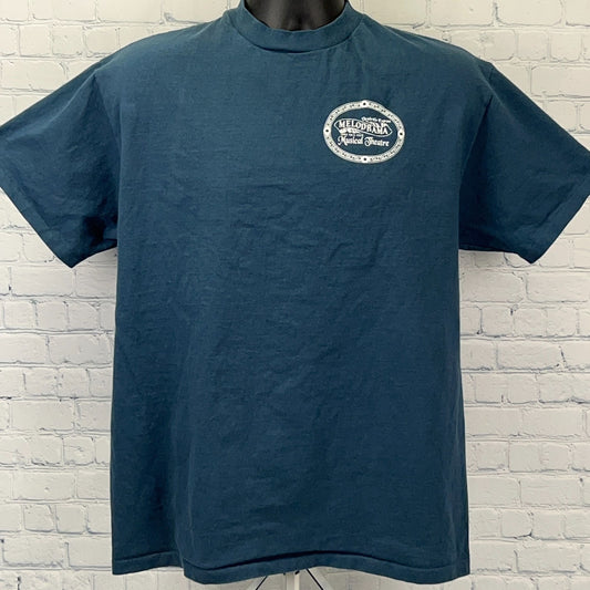 Vintage 90s Vaudeville Express Melodrama Musical Theatre T Shirt Blue L Large