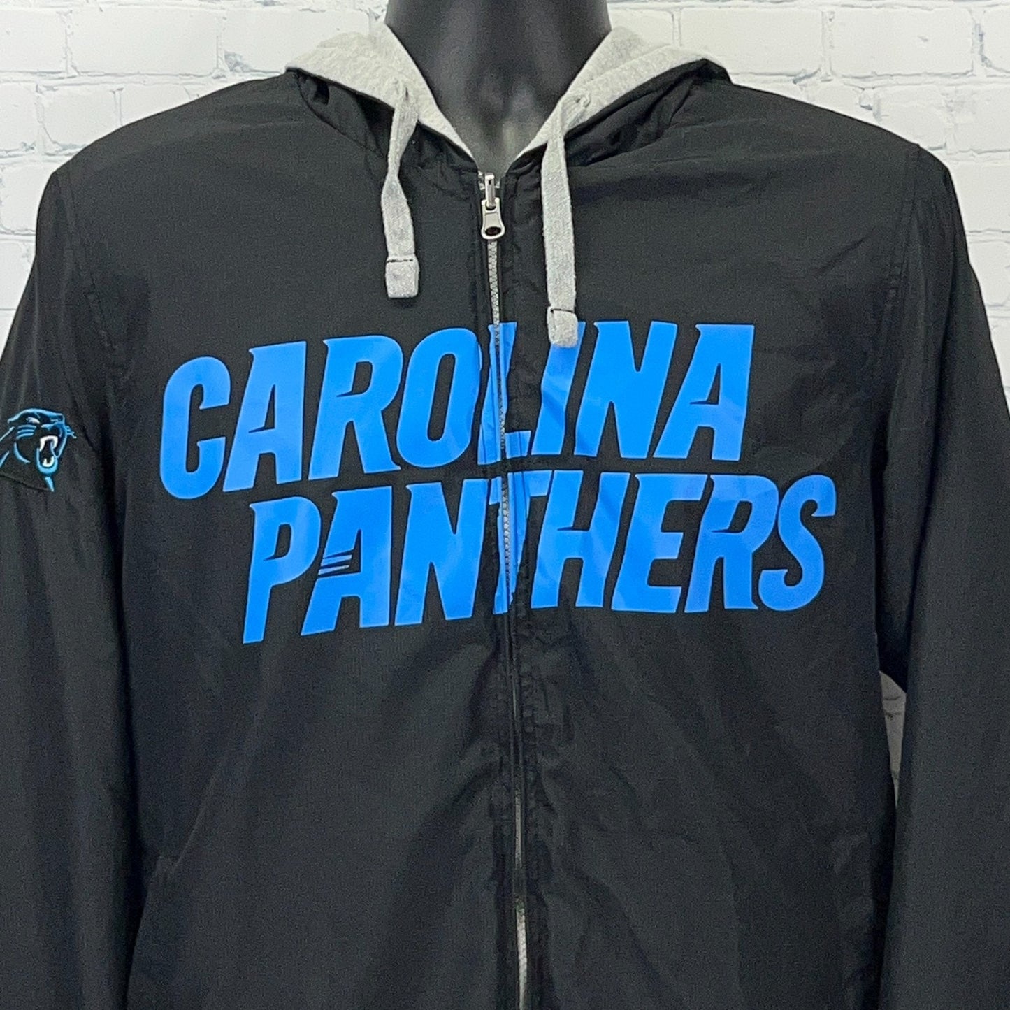Carolina Panthers Reversible Hoodie Jacket Hooded NFL Black Gray G-III M Medium