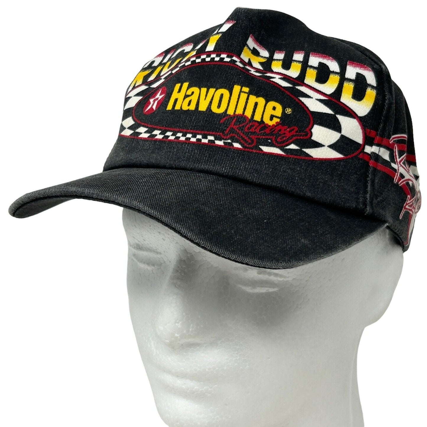Vintage Ricky Rudd NASCAR Hat Cap Black 90s K-Products Havoline Auto Racing - Neon Vintage