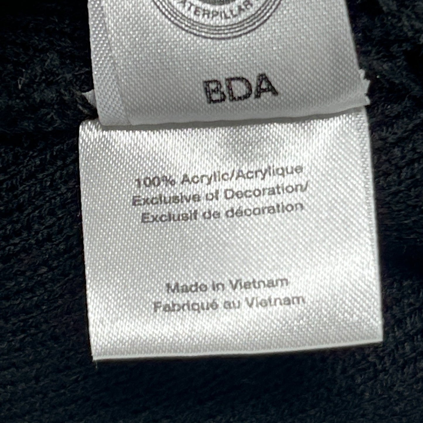 CAT Caterpillar Beanie Winter Hat Toque Flip Cuffed Black Construction Mining