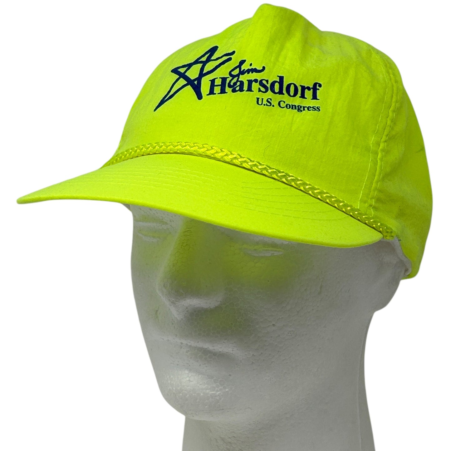 Vintage 90s Jim Harsdorf US Congress Hat Baseball Cap Republican Party Yellow