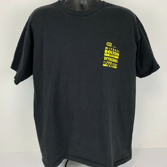 Vintage Michael Bolton Wynonna Judd Tour T Shirt Mens XL Local Crew Roadie Black - Neon Vintage