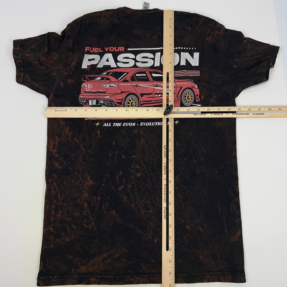 Mitsubishi Lancer Evolution X Evo X T Shirt S Small Bleach Tie Dye JDM Graphic