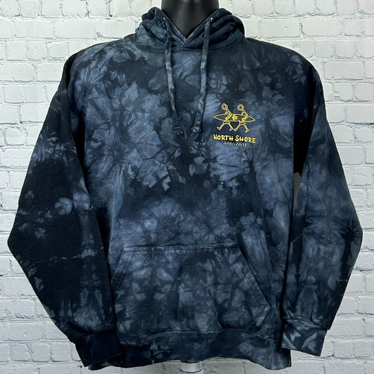 North Shore Hawaii Hoodie Hooded Sweatshirt Surfer Surfing Tie Dye Gray M Medium