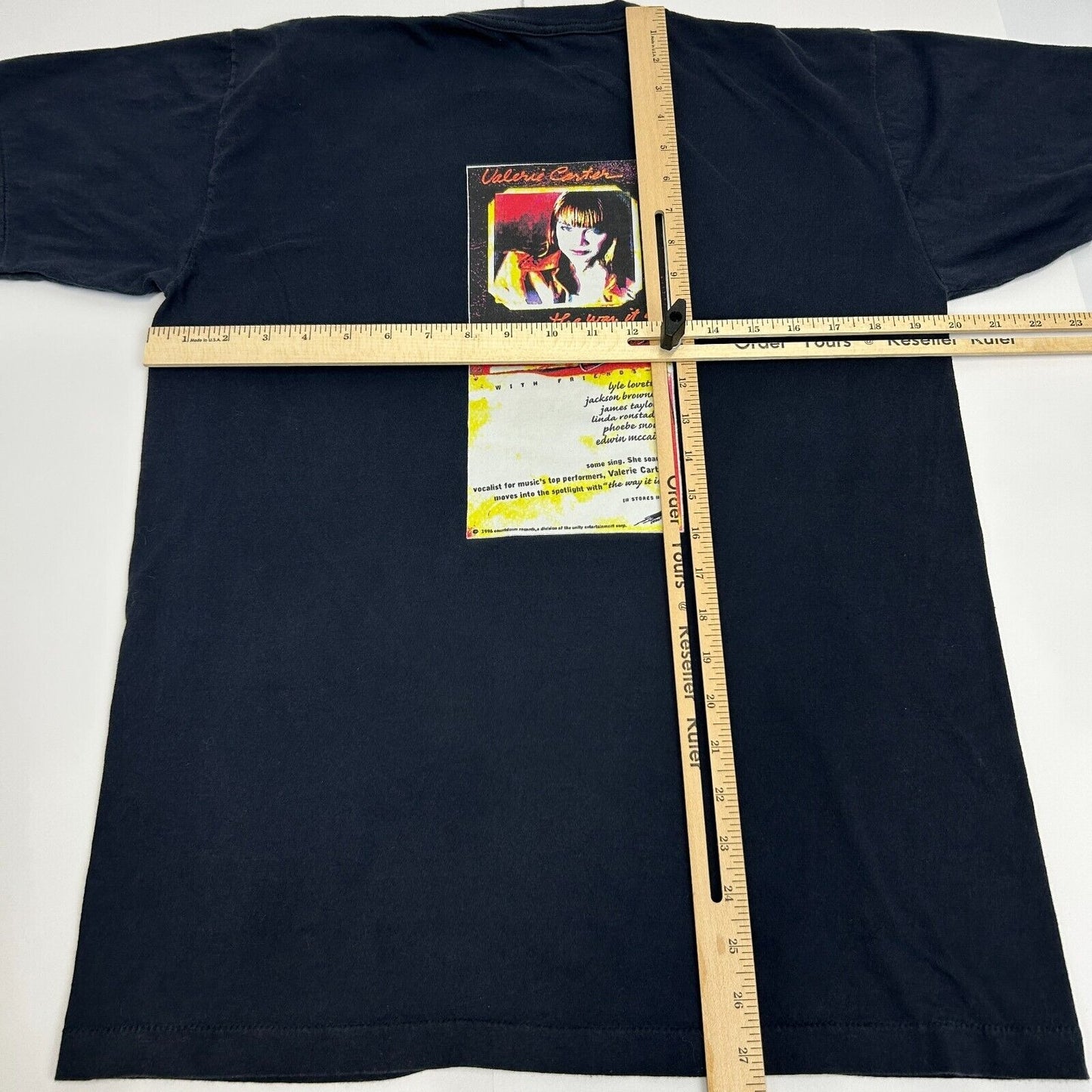 Vintage 90s Valerie Carter The Way It Is T Shirt Folk Music Album Blue M Medium