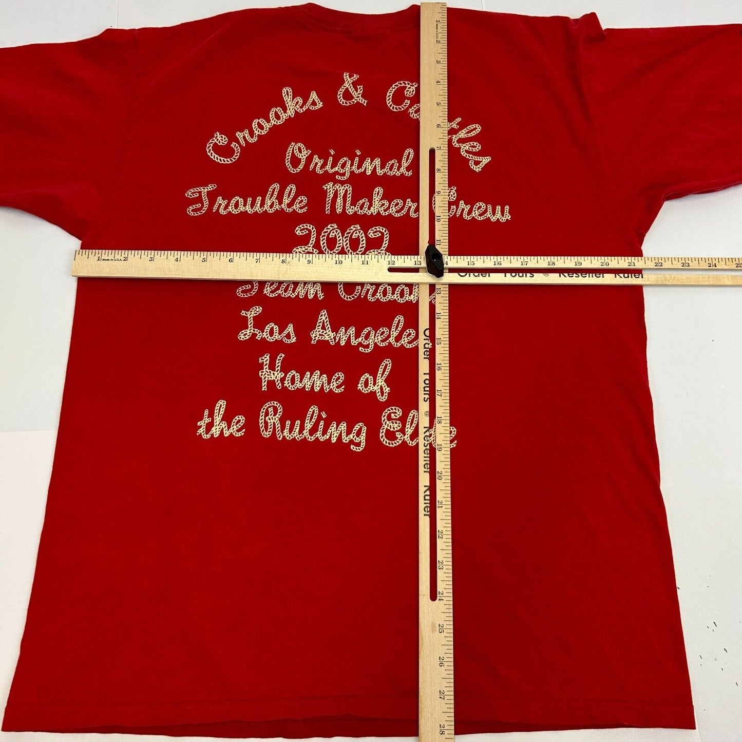 Vintage Crooks and Castles T Shirt Original Crew 2002 Los Angeles Red L Large