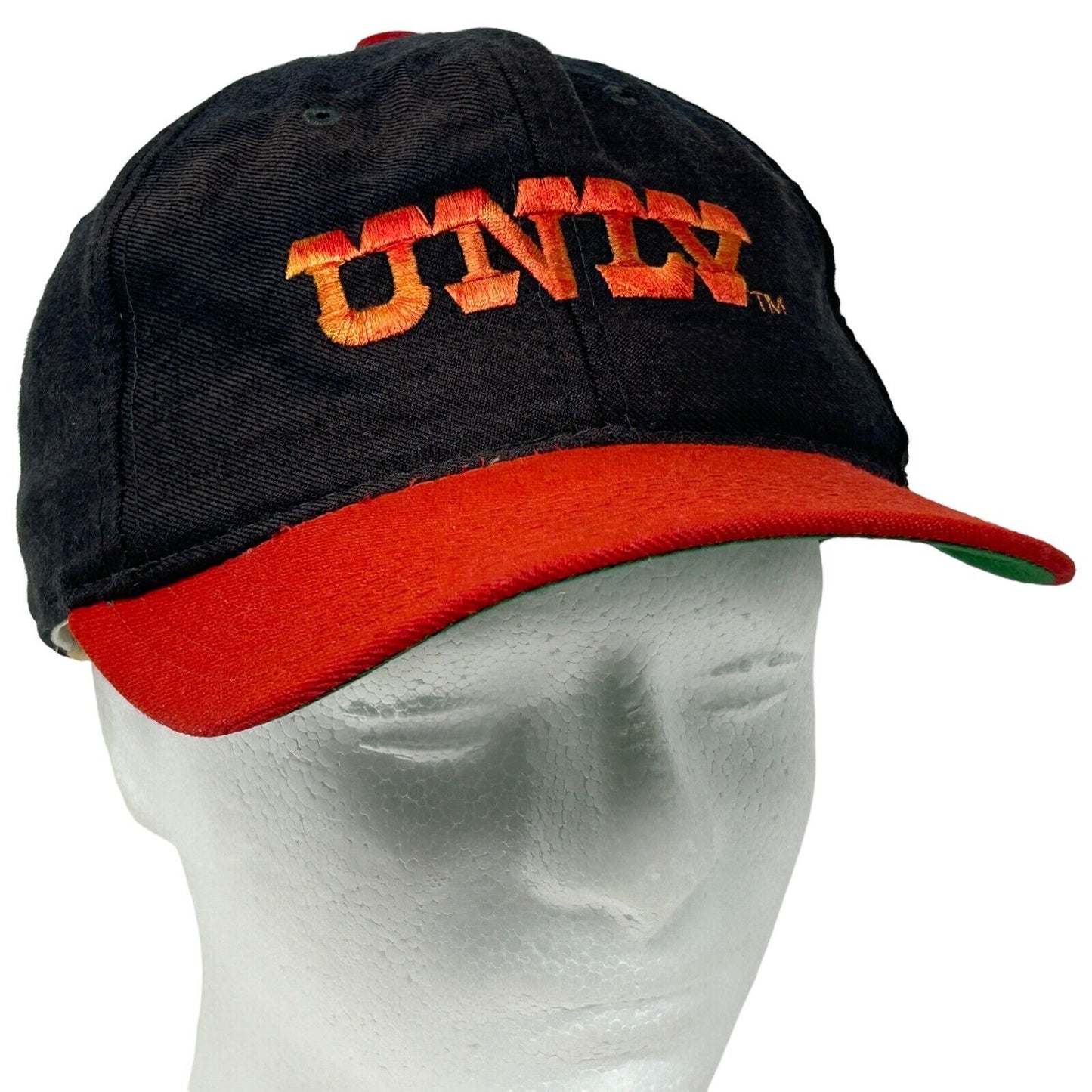 Vintage 80s UNLV Rebels Hat Baseball Cap Las Vegas New Era Black Fitted 7 1/4