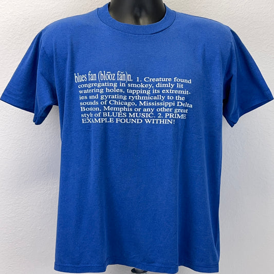 Vintage 90s Schoolhouse Blues Sessions T Shirt Blues Fan Jazz USA Blue M Medium