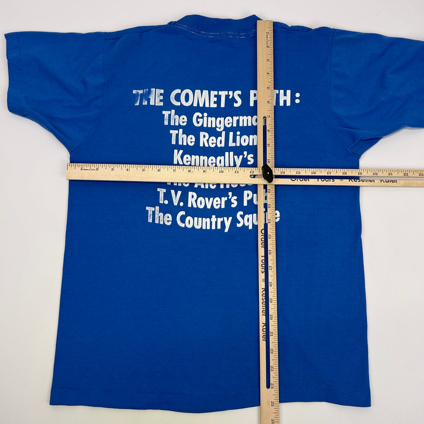 Camiseta vintage de Pub Crawl de Houston para hombre, tamaño mediano, con espuma de cerveza, Rangers, Texas, EE. UU., azul