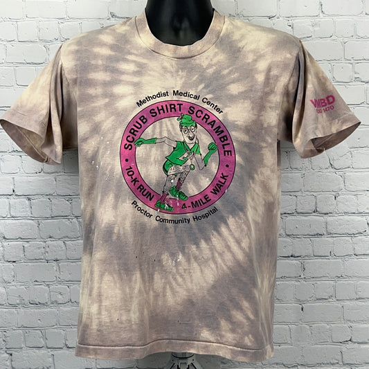 Vintage 80s Apple Computer Scrub Shirt Scramble T Shirt Illinois Single Stitch M
