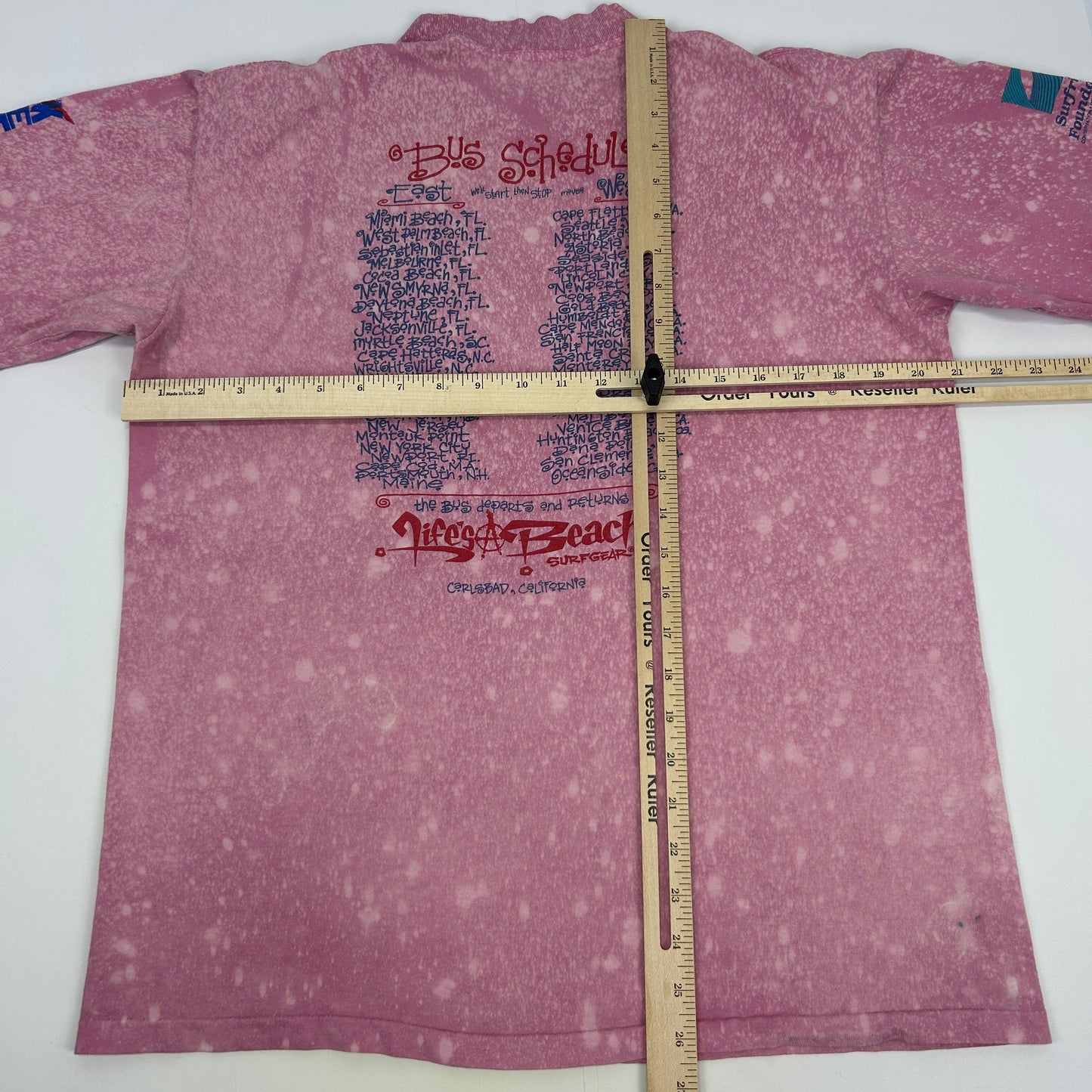 Vintage 90s MTV Rock the Vote Surf and Soul T Shirt Surfrider Pink Mens L Large