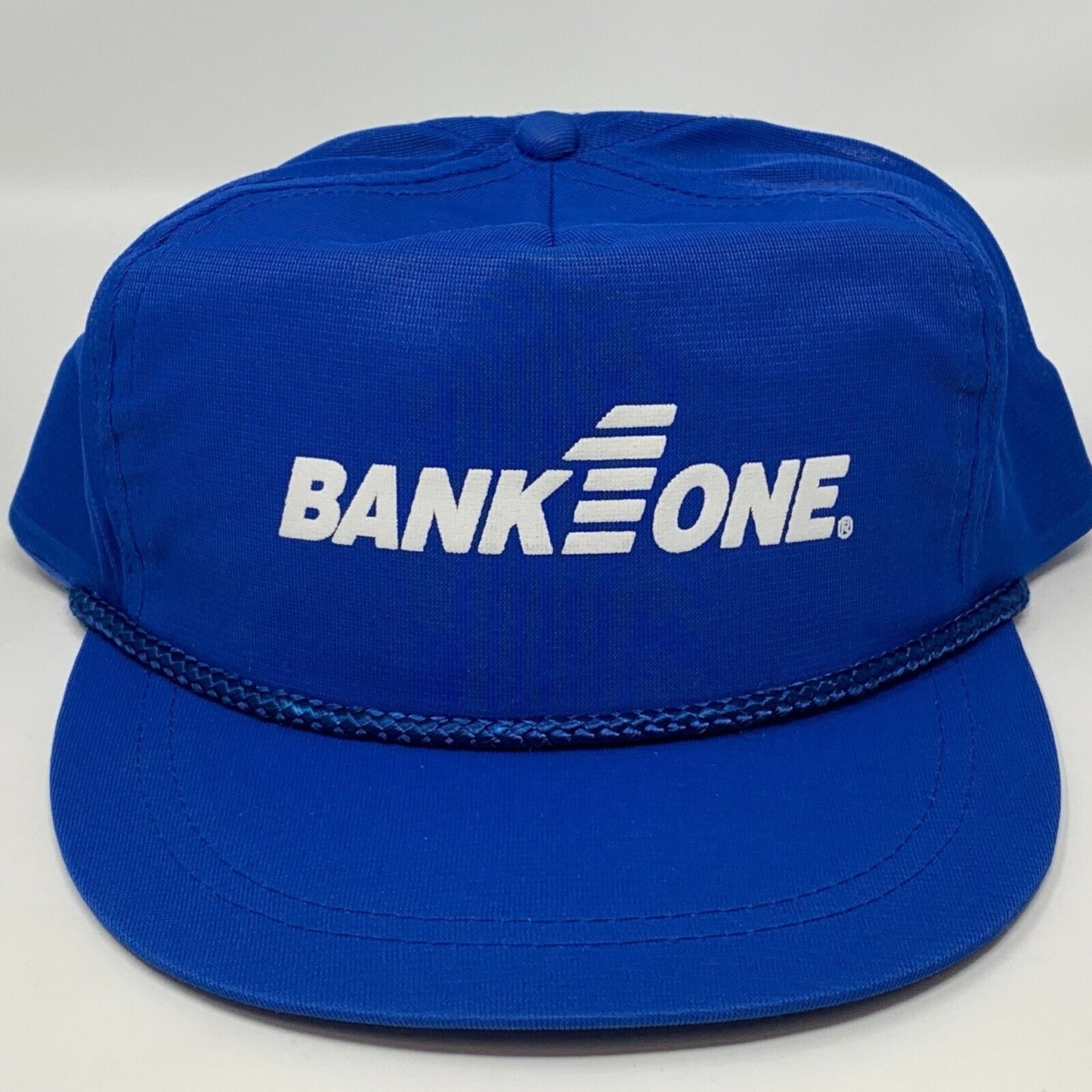 Vintage Bank 1 One Trucker Hat Baseball Cap 90s Banking Banker Snapback Roping