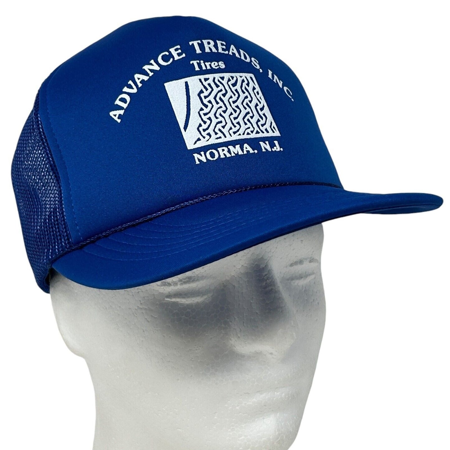 Vintage Advance Treads Tires Trucker Hat Baseball Cap New Jersey Snapback Blue