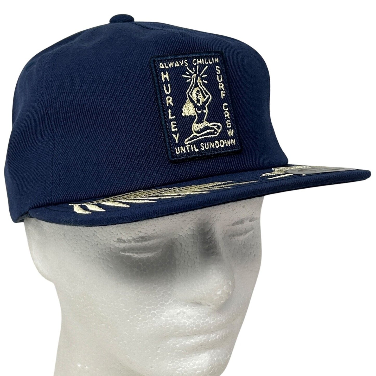 Hurley Surf Crew Hat Baseball Cap Always Chillin Surfer Surfing Snapback Blue