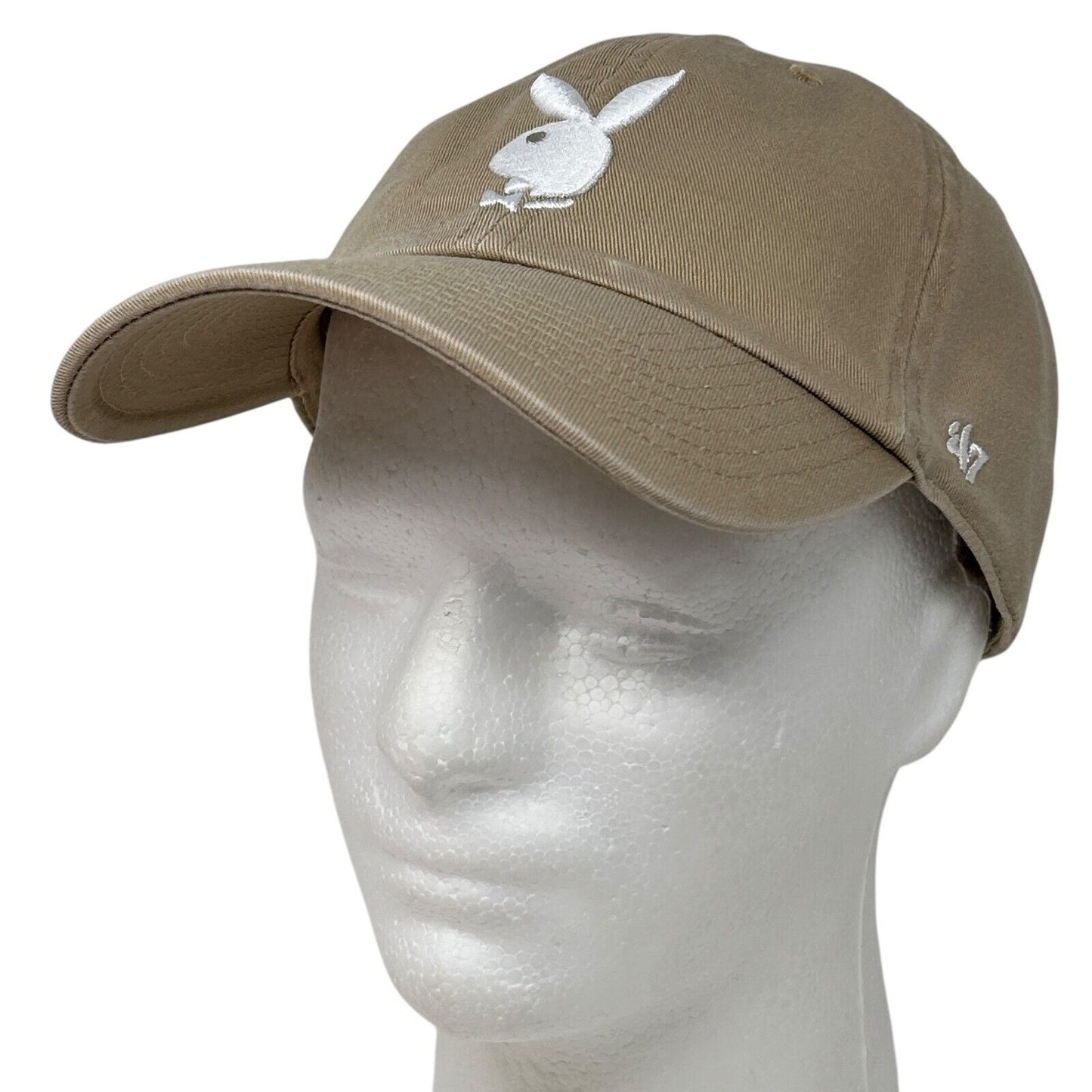Playboy Dad Hat Baseball Cap Bunny Logo 47 Brand 6 Panel Strapback Beige