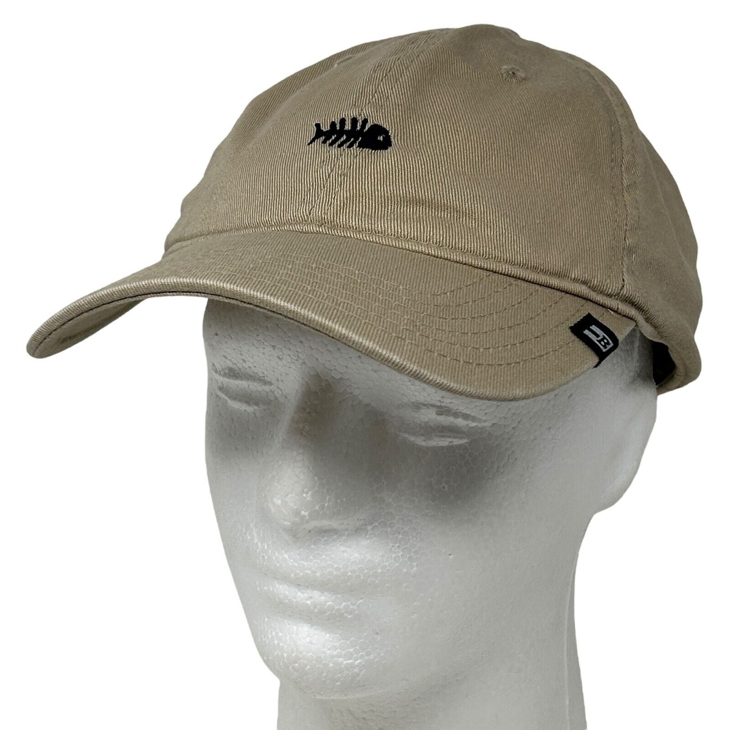 Fishbone Dad Hat Baseball Cap Fish Block Headwear 6 Panel Strapback Tan Beige