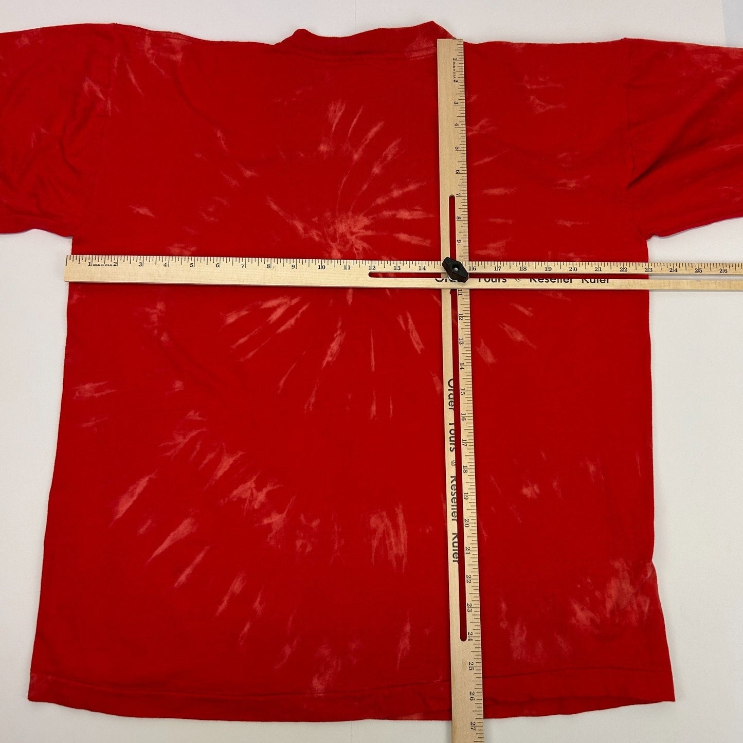 Vintage 90s Tommy Hilfiger T Shirt Embroidered USA Made Tie Dye Red XL X-Large