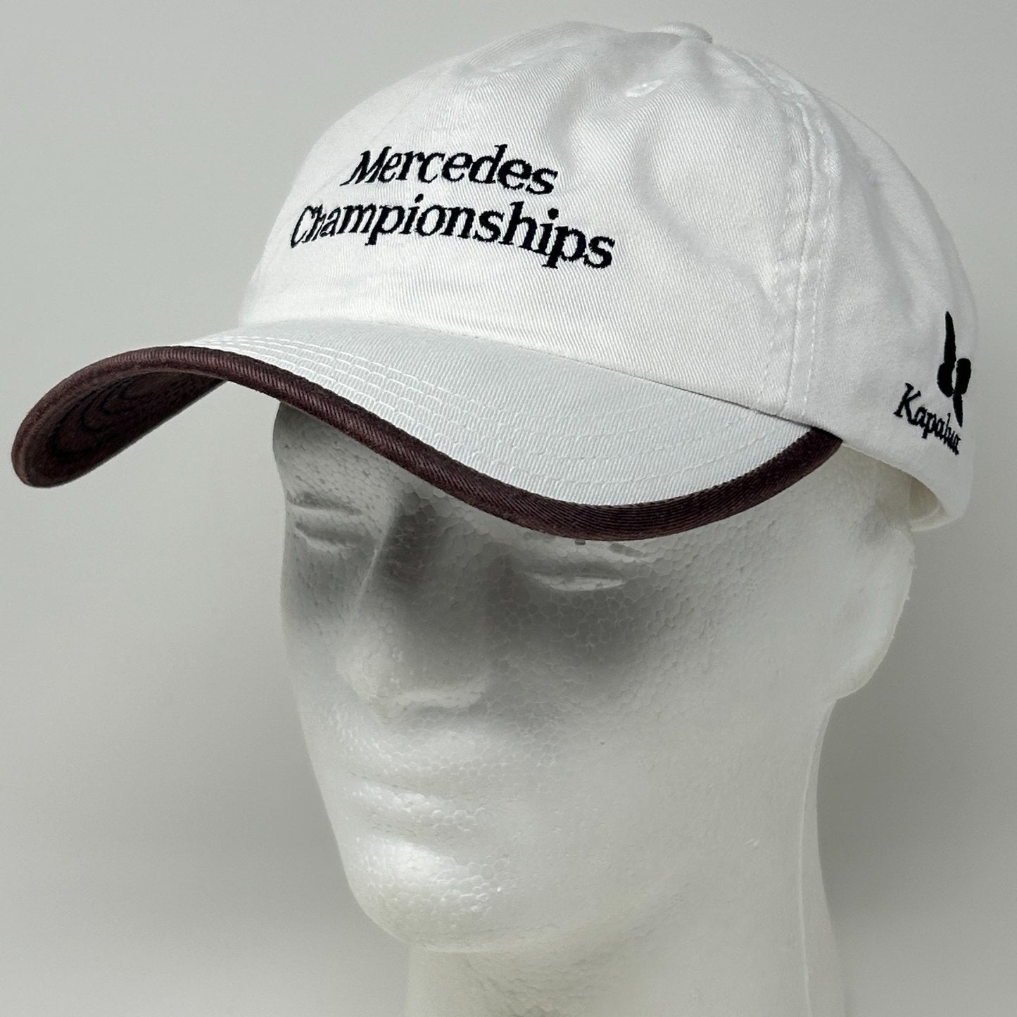 Vintage Y2Ks Mercedes Championships Kapalua Dad Hat Baseball Cap Strapback White