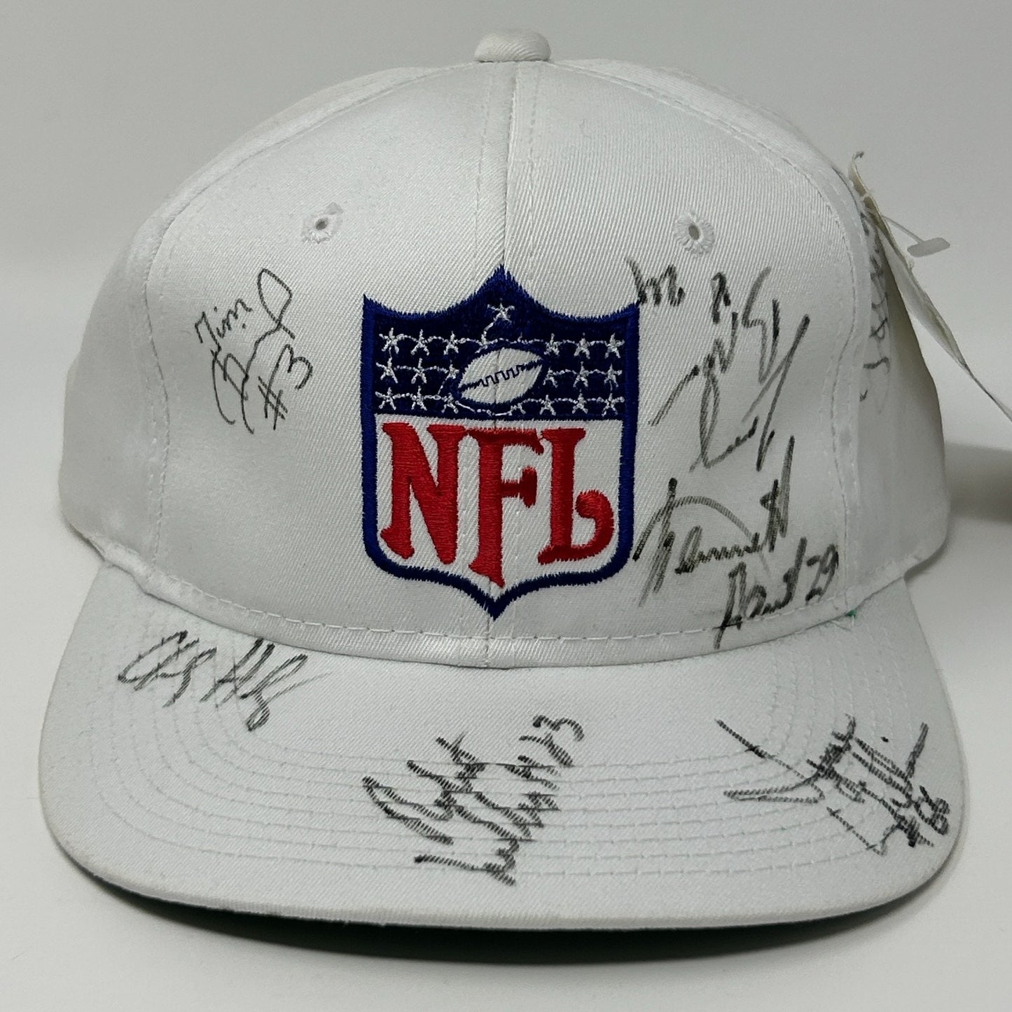 Vintage NFL Logo 1993 Dallas Cowboys Signed Hat Cap White Sports Specialties