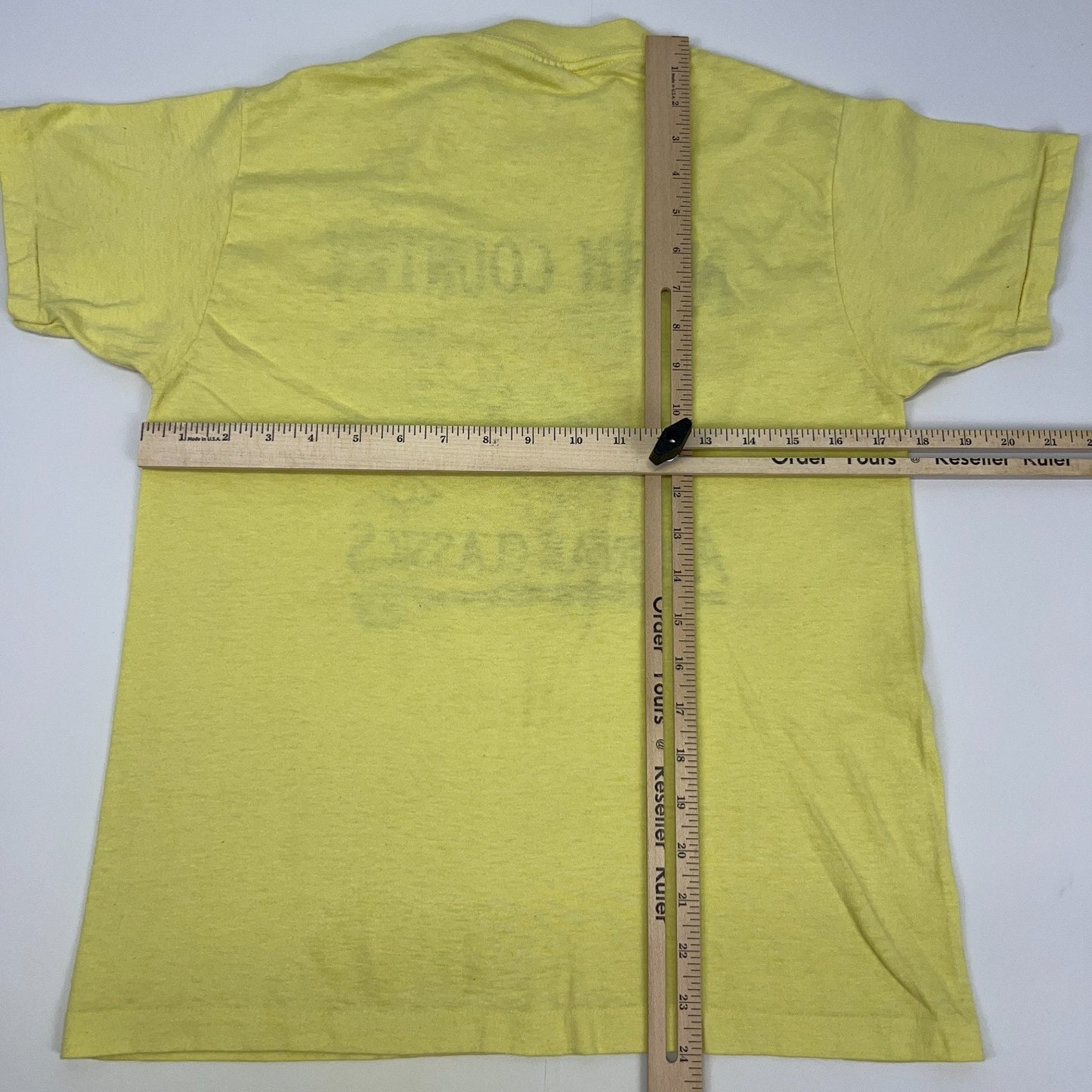 Vintage 80s North Country American Classics T Shirt Fishing USA Yellow S Small