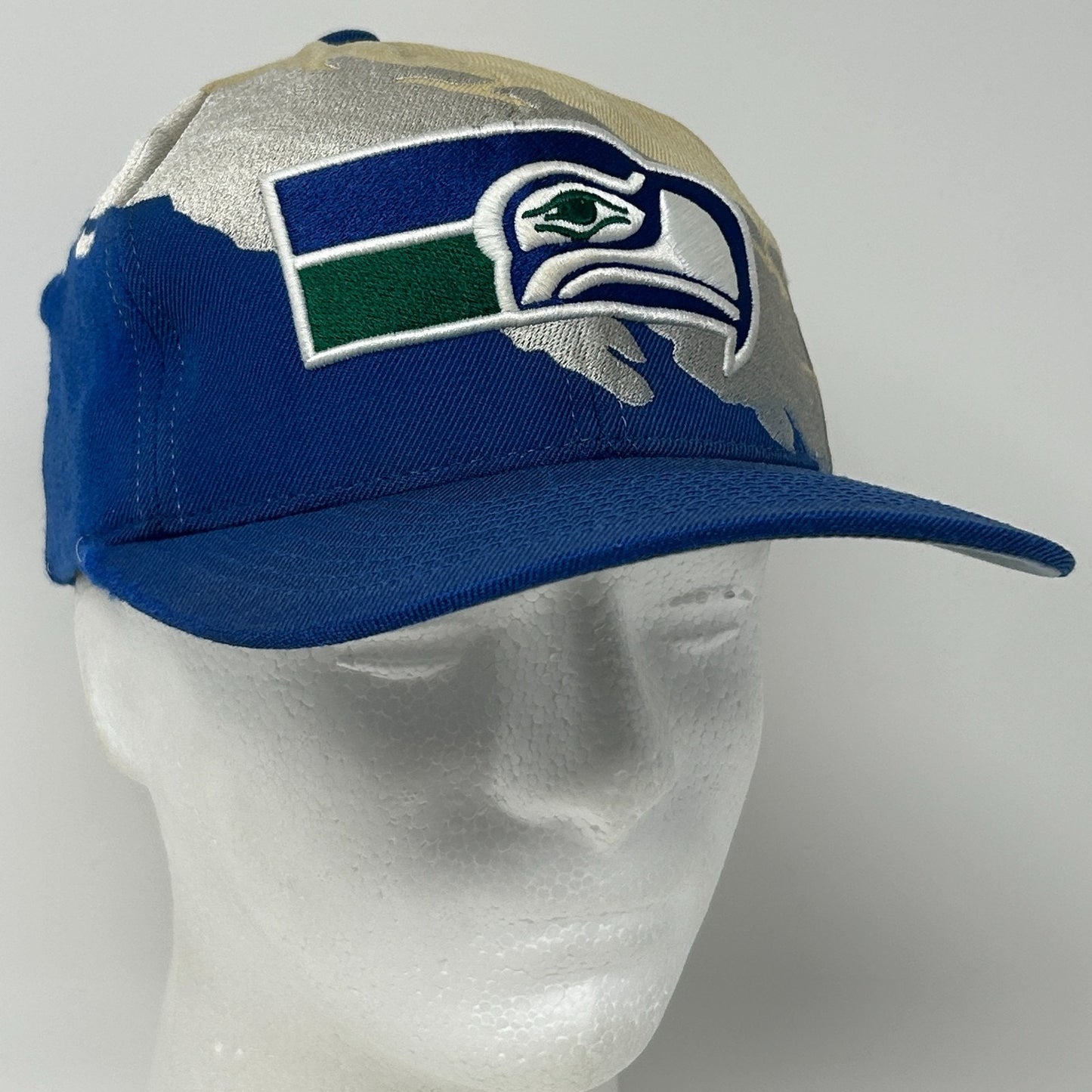 Seattle Seahawks Splash Hat Baseball Cap Mitchell and Ness Wool Snapback Blue