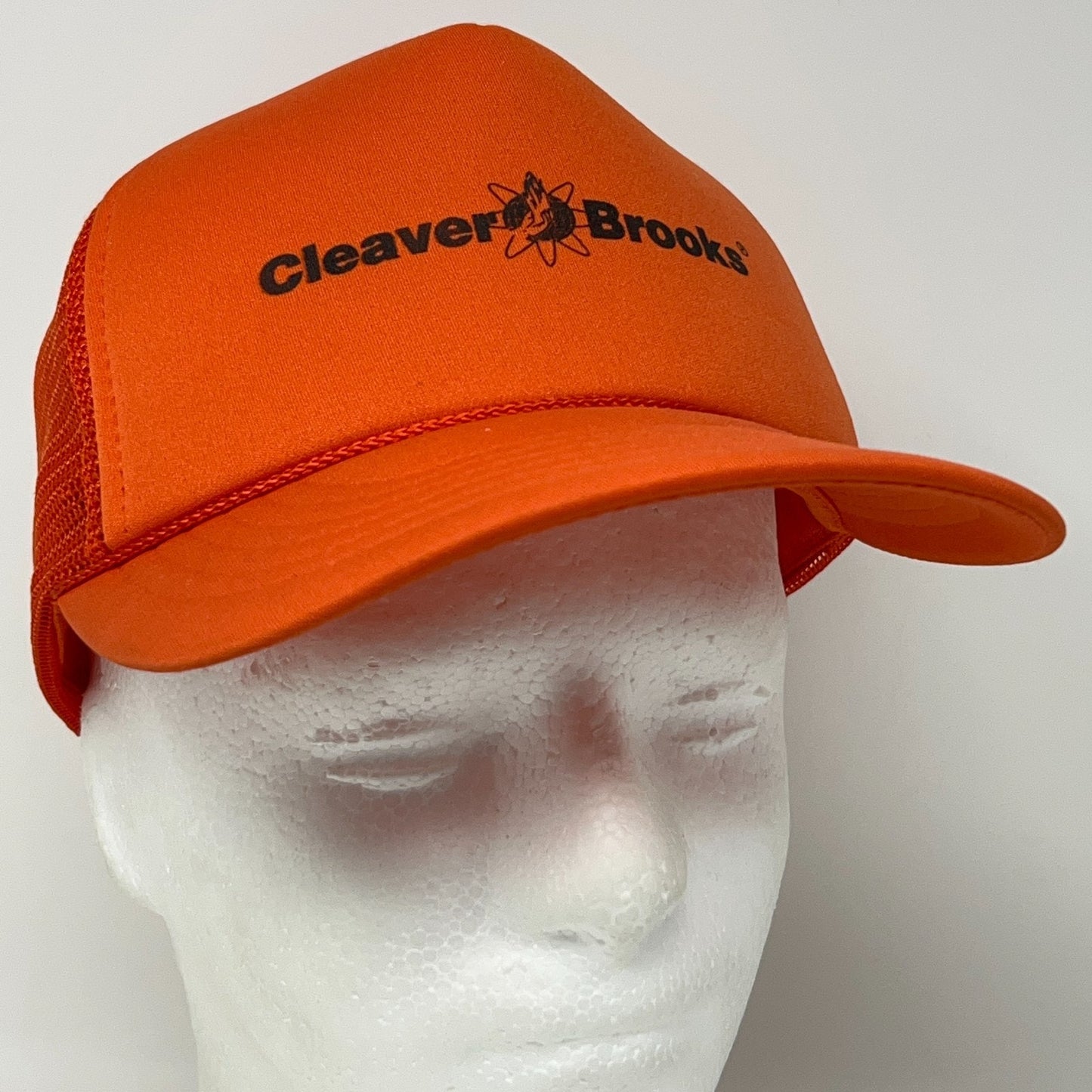 Vintage 80s Cleaver Brooks Trucker Hat Baseball Cap Boiler Room Snapback Orange