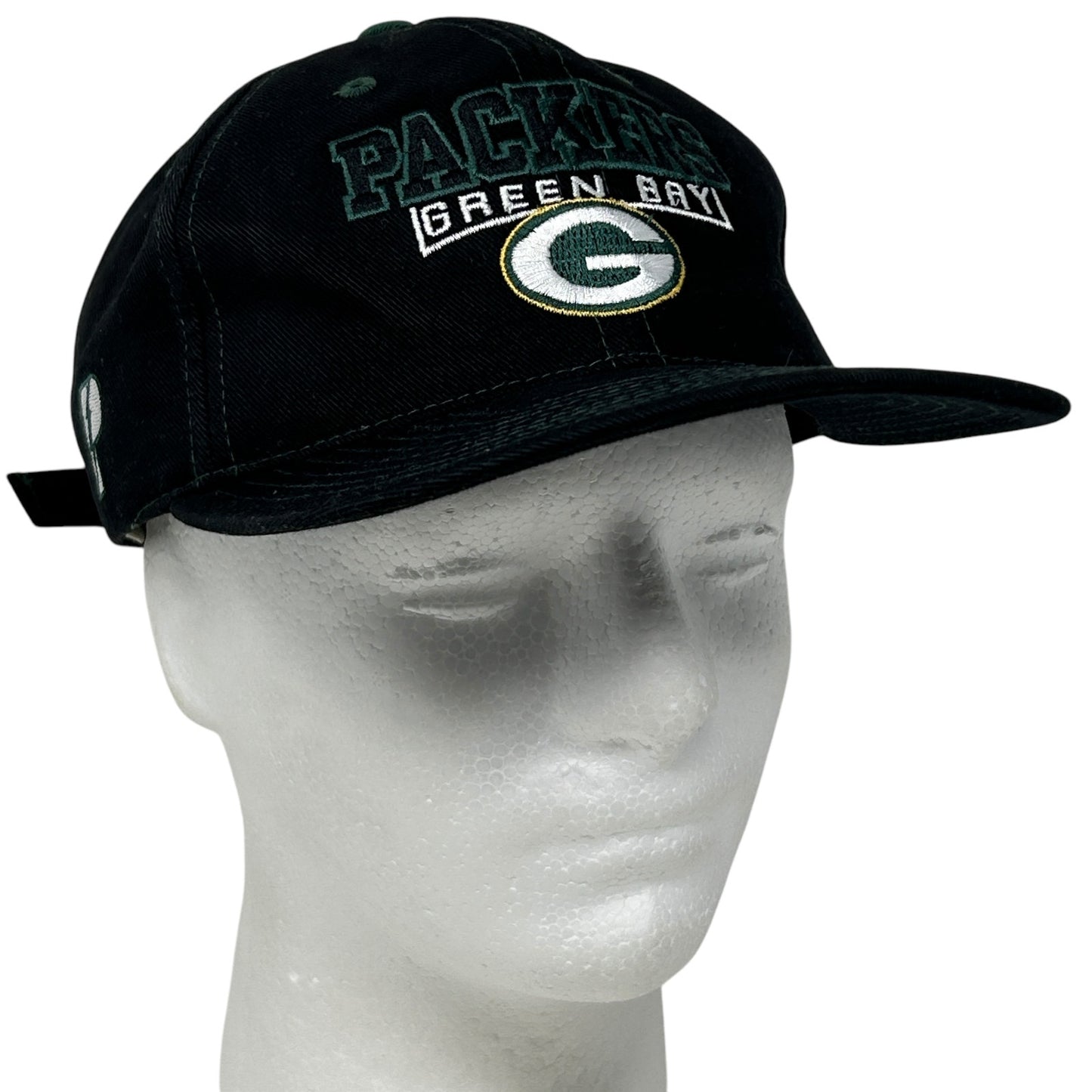 Vintage 90s Green Bay Packers Hat Baseball Cap Pro Player NFL Strapback Black