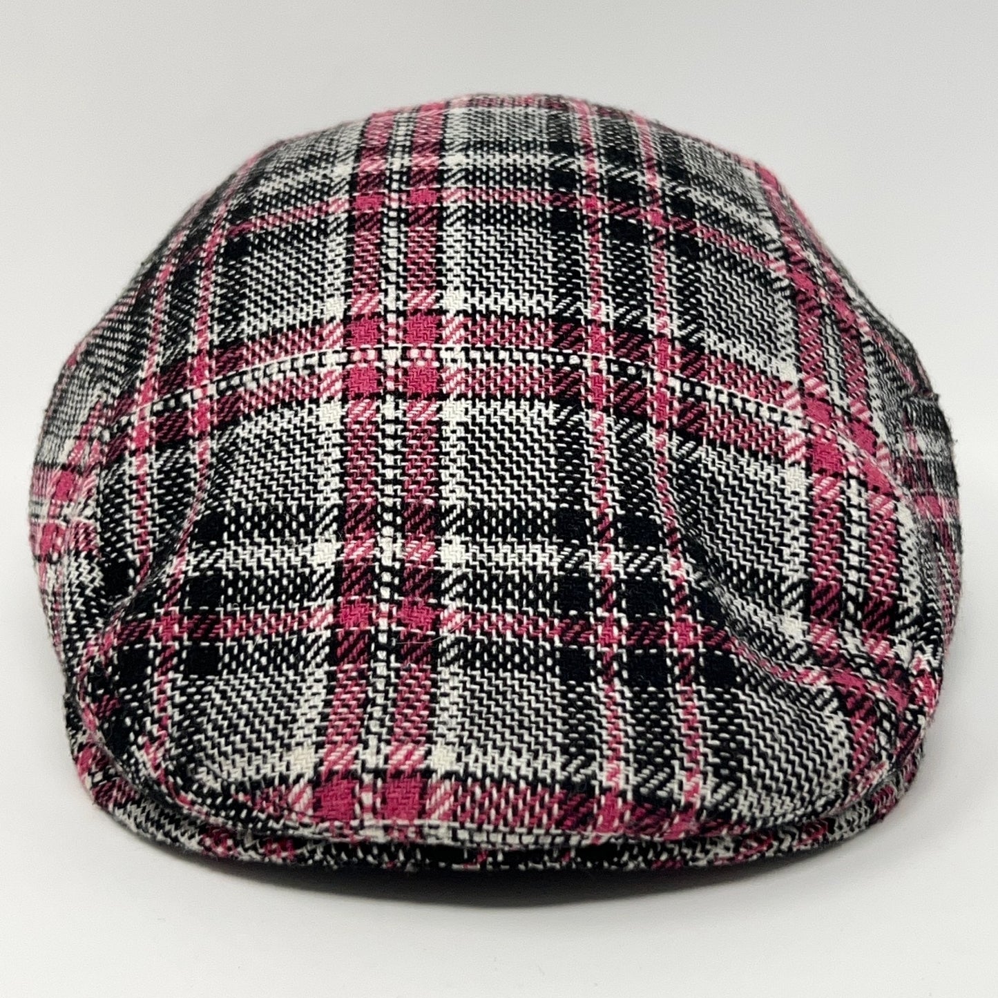 UBI Wool Blend Plaid Flat Cap Hat Ivy Newsboy Cabbie Driving Pink 57cm M Medium