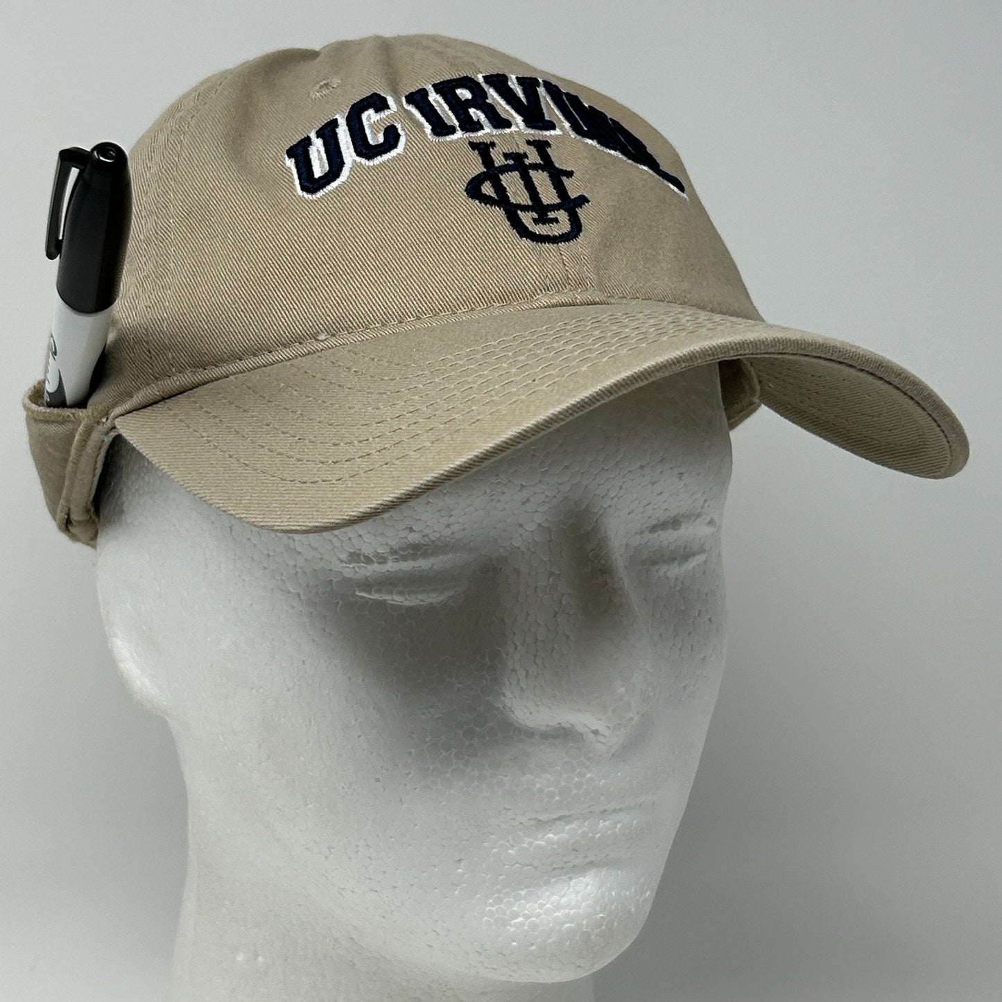 UC Irvine Anteaters Dad Hat Baseball Cap Pen Holder University Strapback Beige - Neon Vintage