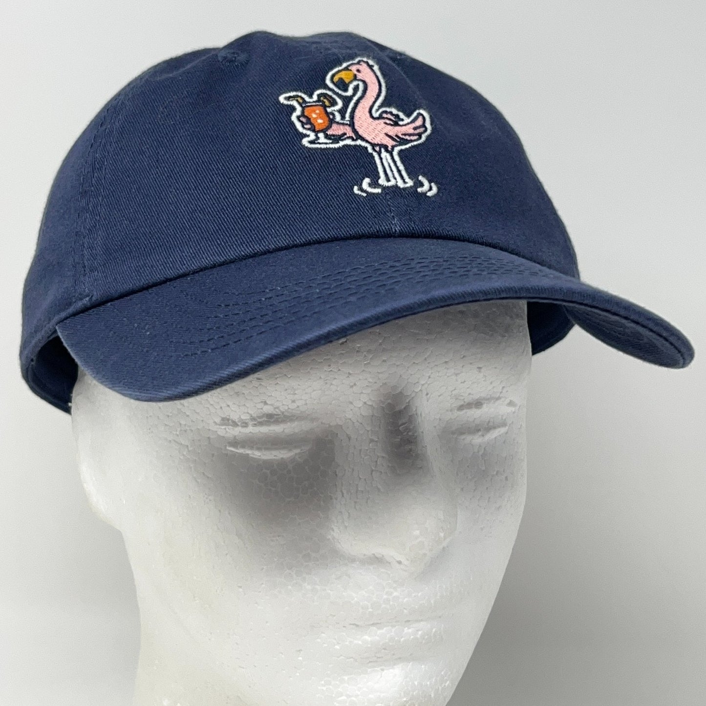 Life Is Good Pink Flamingo Cocktail Dad Hat Baseball Cap 6 Panel Strapback Blue