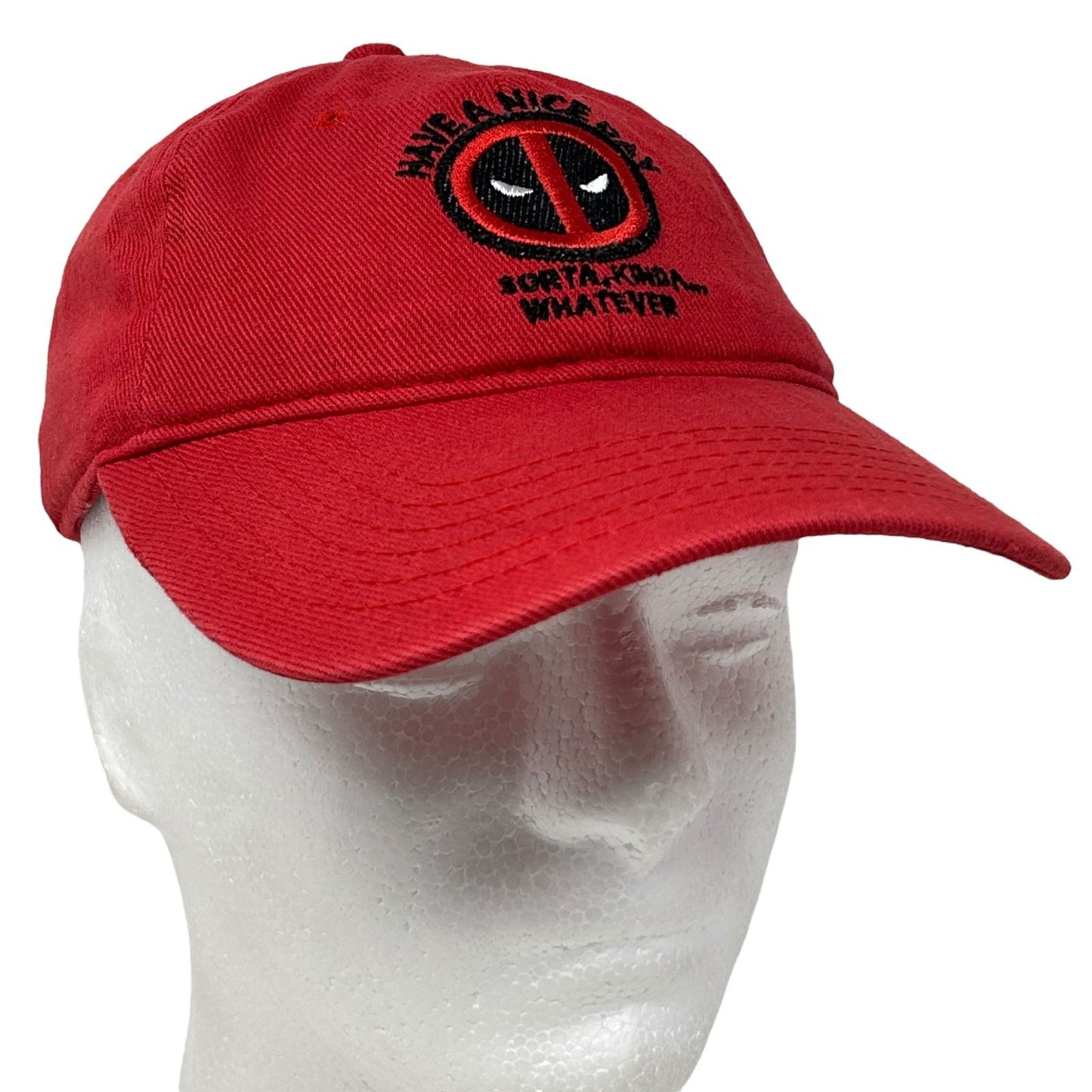 Deadpool Have A Nice Day Sorta Kinda Dad Hat Baseball Cap Marvel Strapback Red