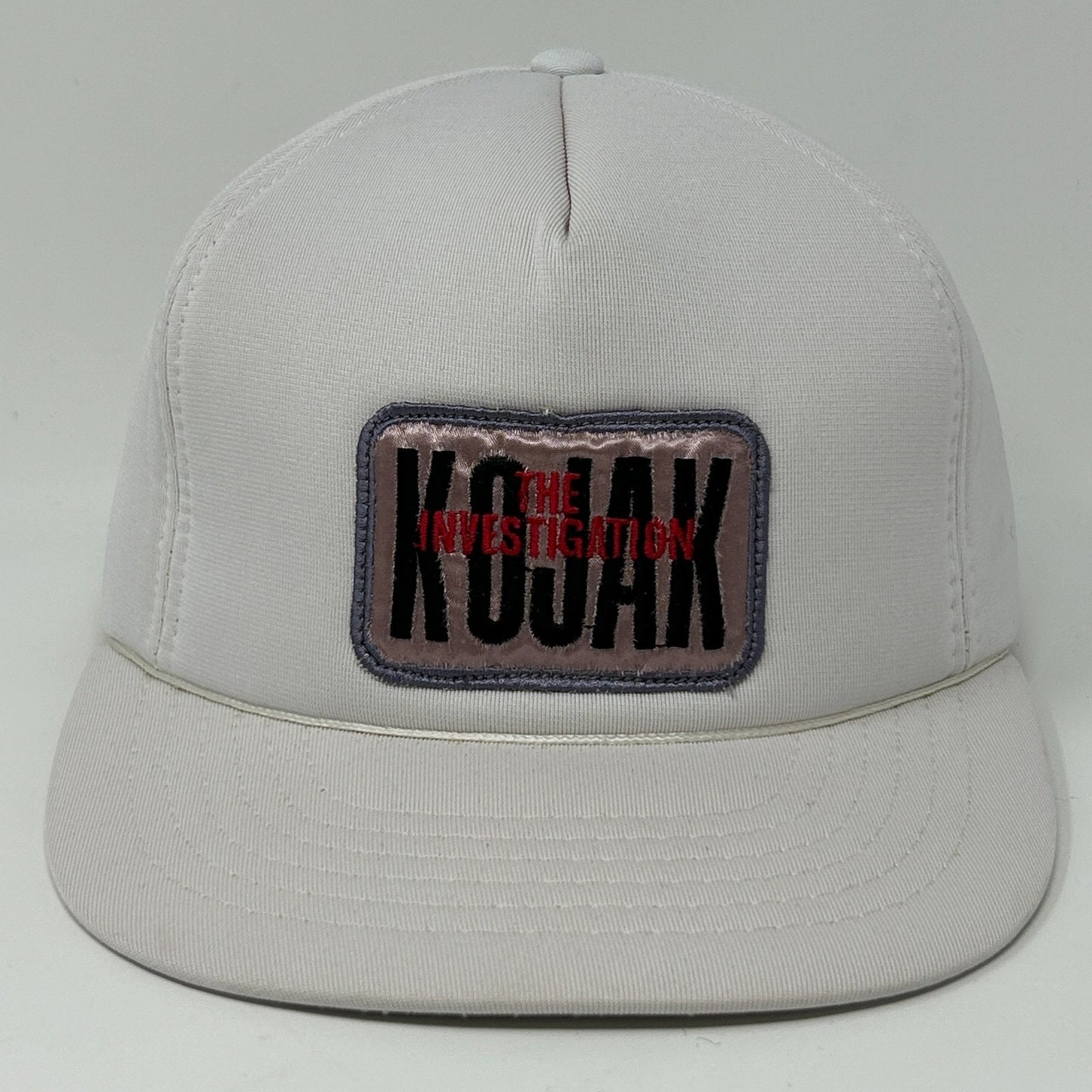 Vintage 70s 80s Kojak The Investigation Hat Cap TV Show Full Foam Snapback White