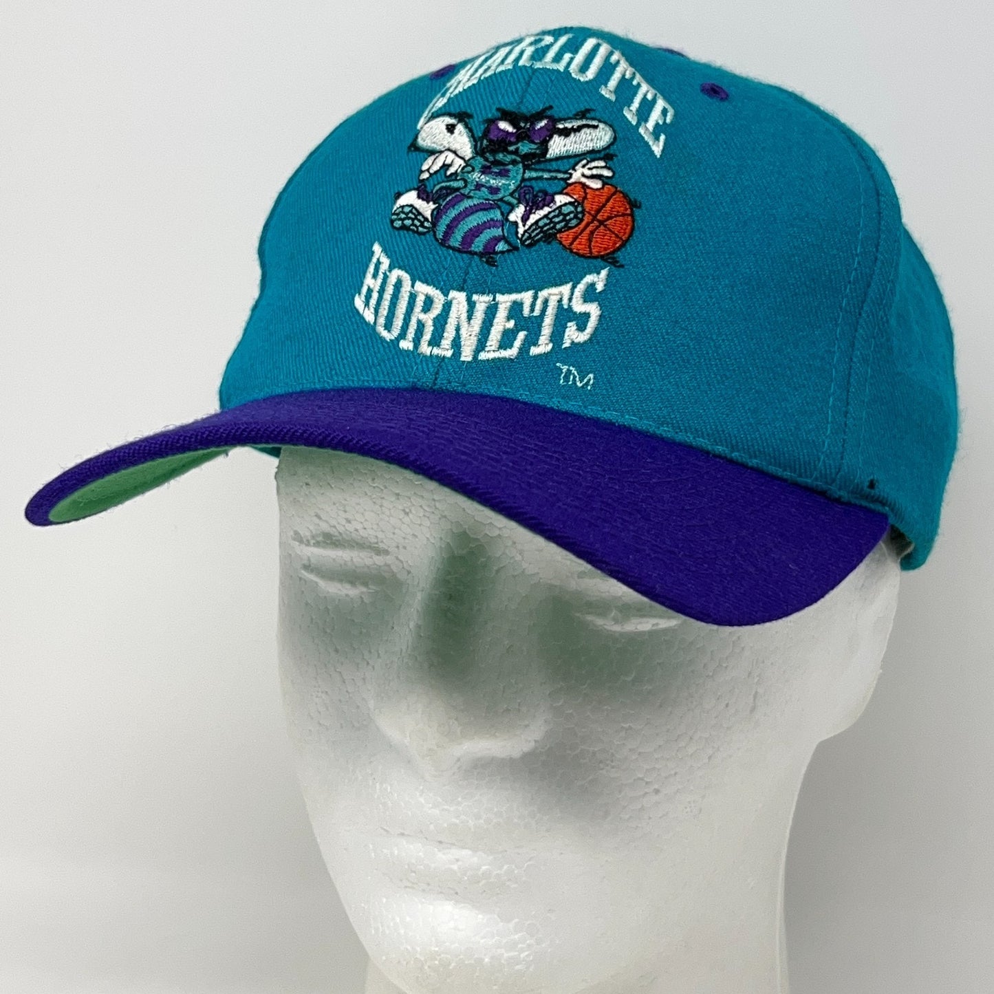 Vintage 90s Charlotte Hornets Hat Baseball Cap Wool NBA Basketball Snapback Blue