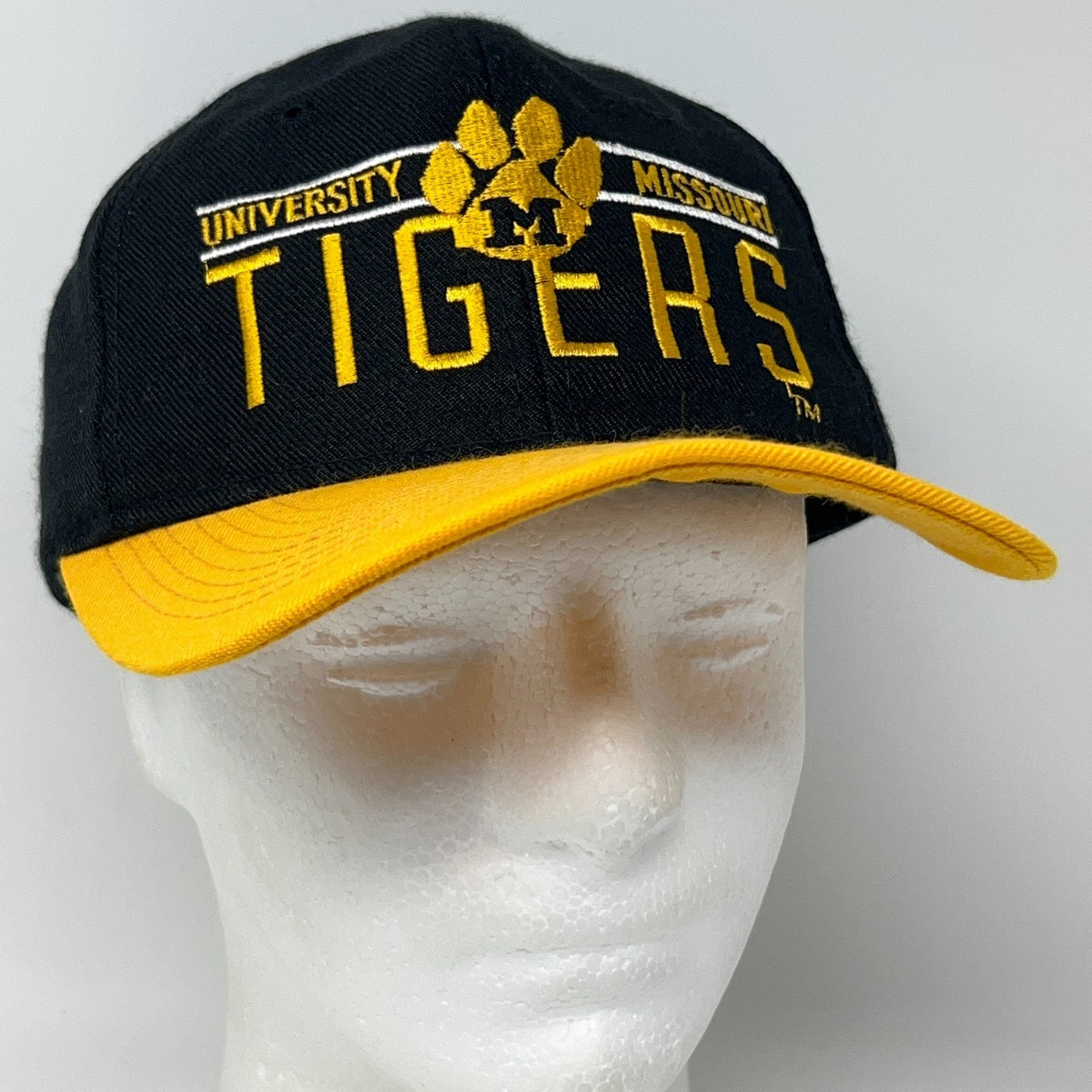 Vintage 90s Missouri Tigers Mizzou University Hat Baseball Cap Snapback Black