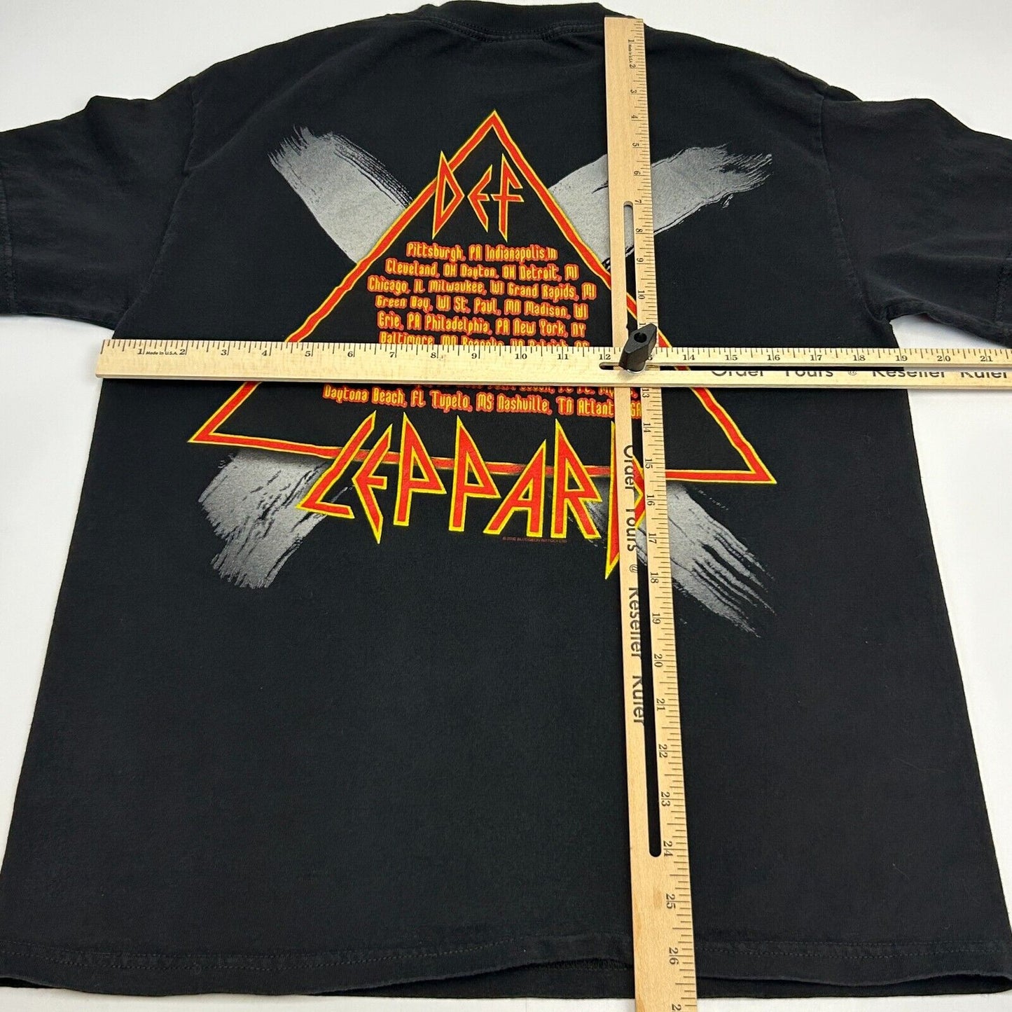 Vintage Def Leppard 2002 X Tour T Shirt Ten Concert Rock Band Black Tee M Medium