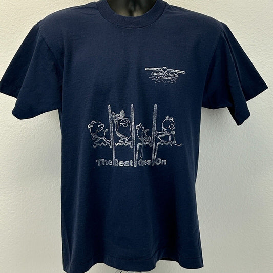 Vintage 90s Battle Creek Health System T Shirt Cardiac Graduate Blue M Medium