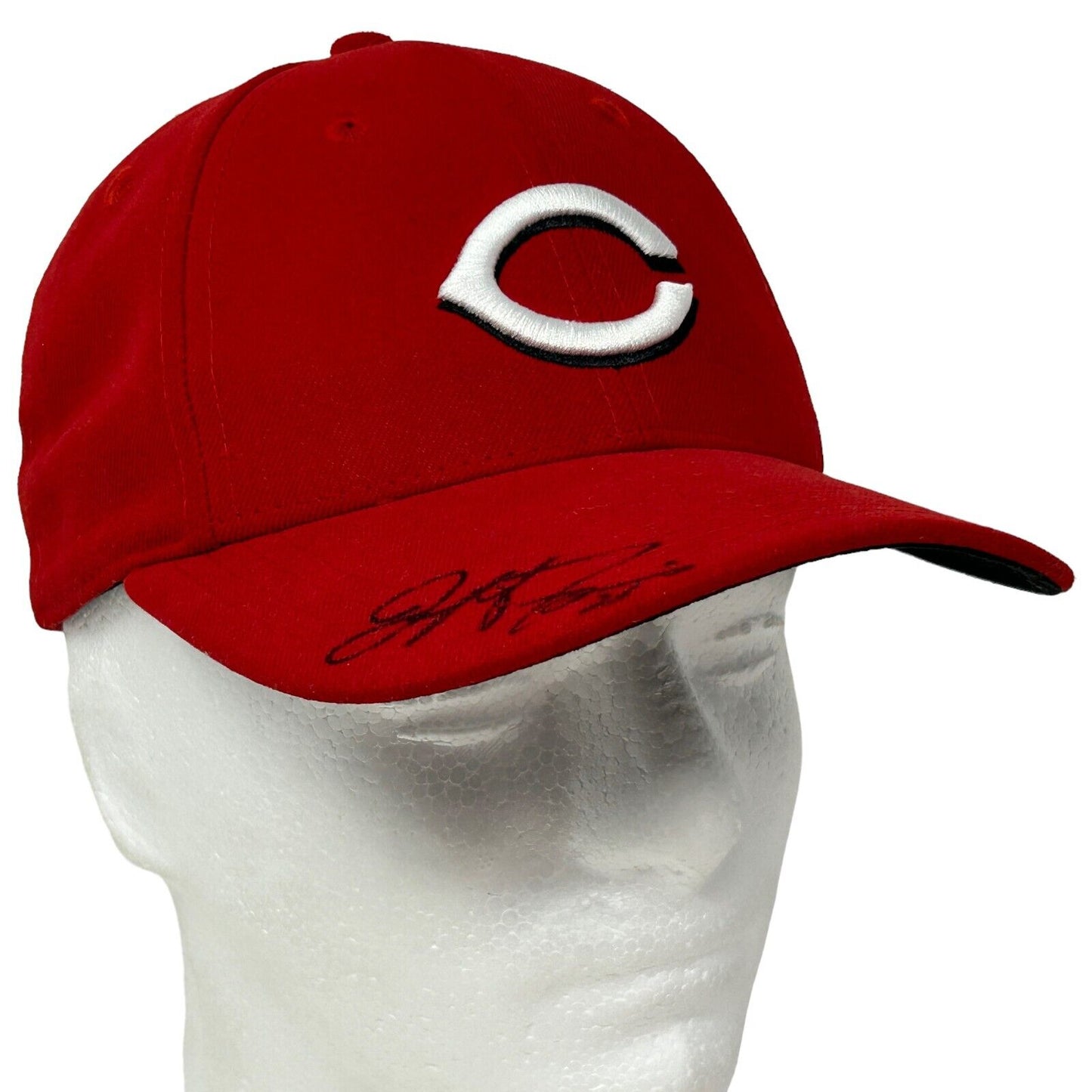 Cincinnati Reds Youth Hat Baseball Cap Jeff Francis Signed New Era Strapback Red - Neon Vintage