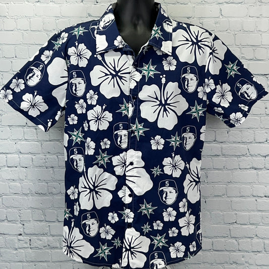 Seattle Mariners Lou Piniella Hawaiian Shirt SGA Short Sleeve Blue XL X-Large