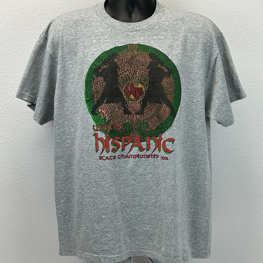 Vintage Y2Ks USSSA Hispanic Texas Championship T Shirt Baseball Gray XL X-Large