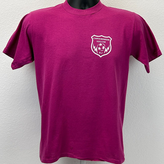 Vintage Cinnaminson Soccer Club T Shirt Mens S Small Purple 90s New Jersey USA