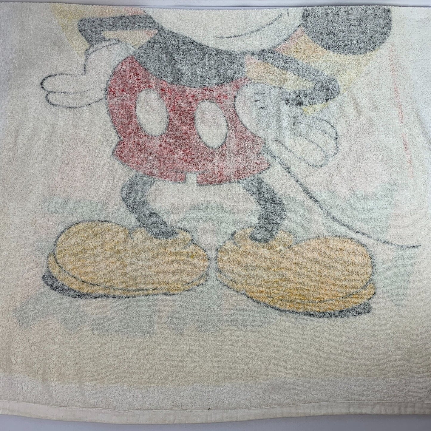 Toalla de playa vintage de Mickey Mouse de los años 80 y 90 de Walt Disney Disneyland Franco