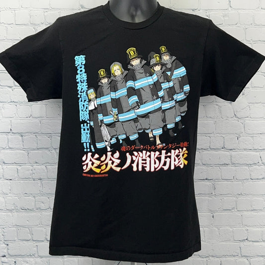 Fire Force T Shirt Japanese Manga Anime Short Sleeve Black Unisex M Medium