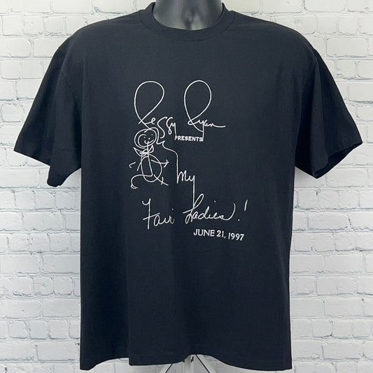 Vintage 90s Peggy Ryan My Fair Ladies T Shirt L Large Black Tap Dancing USA Made