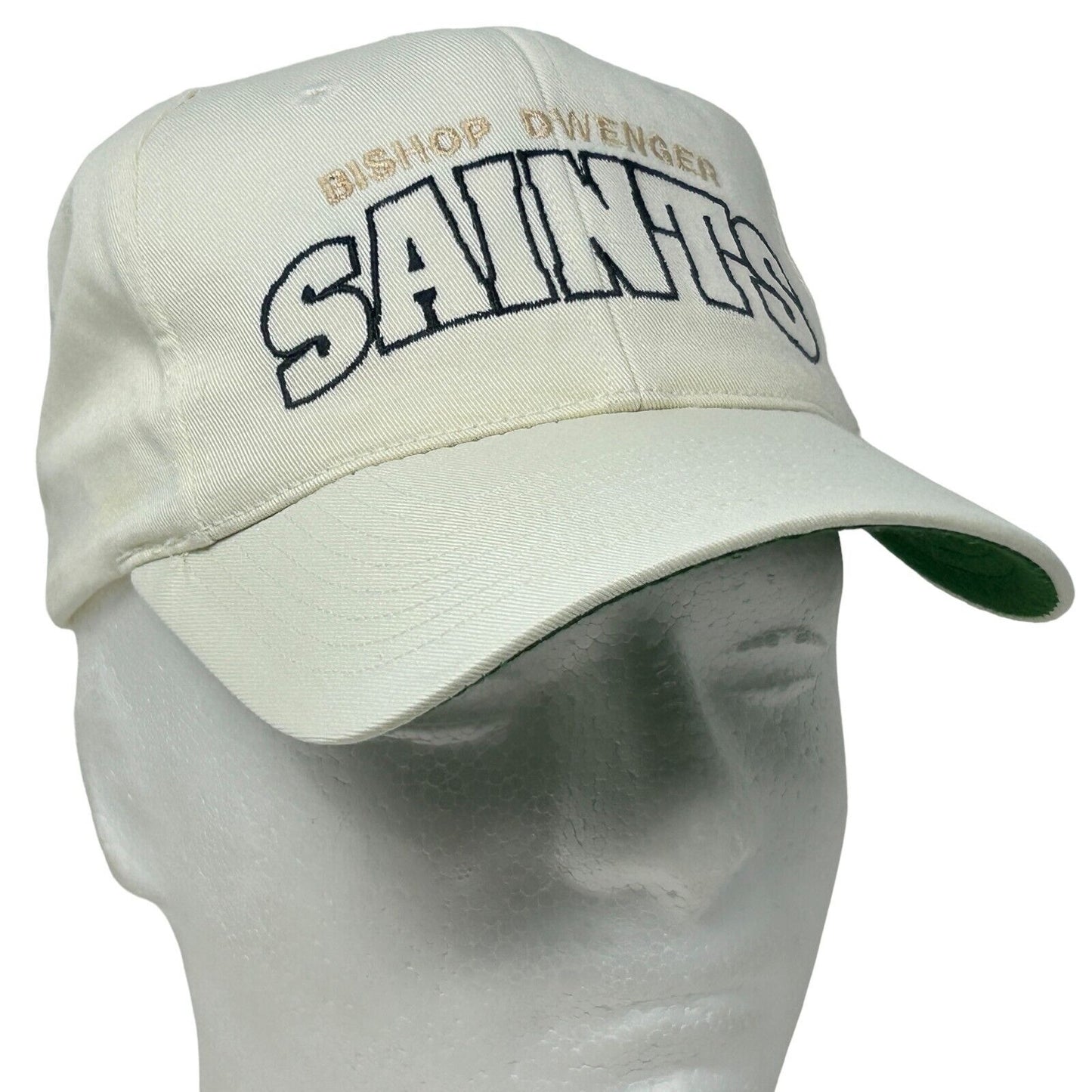 Vintage Bishop Dwenger High School Saints Hat Cap Youth White Snapback The Game - Neon Vintage