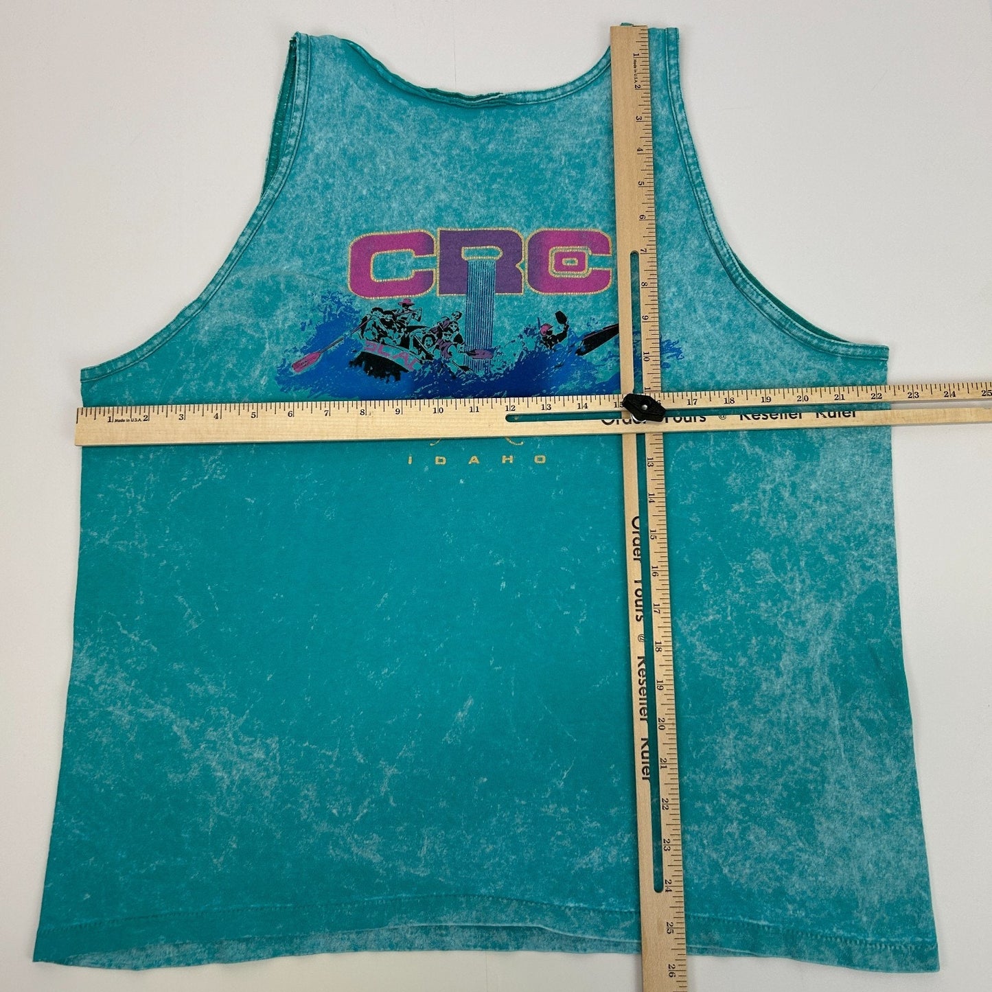 Vintage Cascade Raft Company Payette River Tank Top Shirt Mens Large Blue Idaho