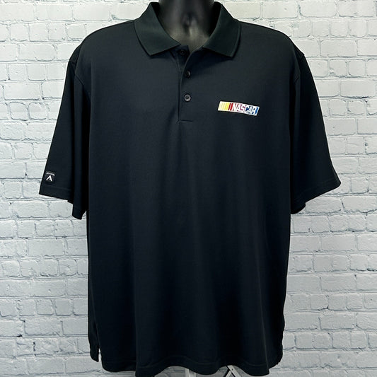 NASCAR Golf Polo Shirt Gray Antigua Motorsports Auto Racing Mens XL X-Large - Neon Vintage