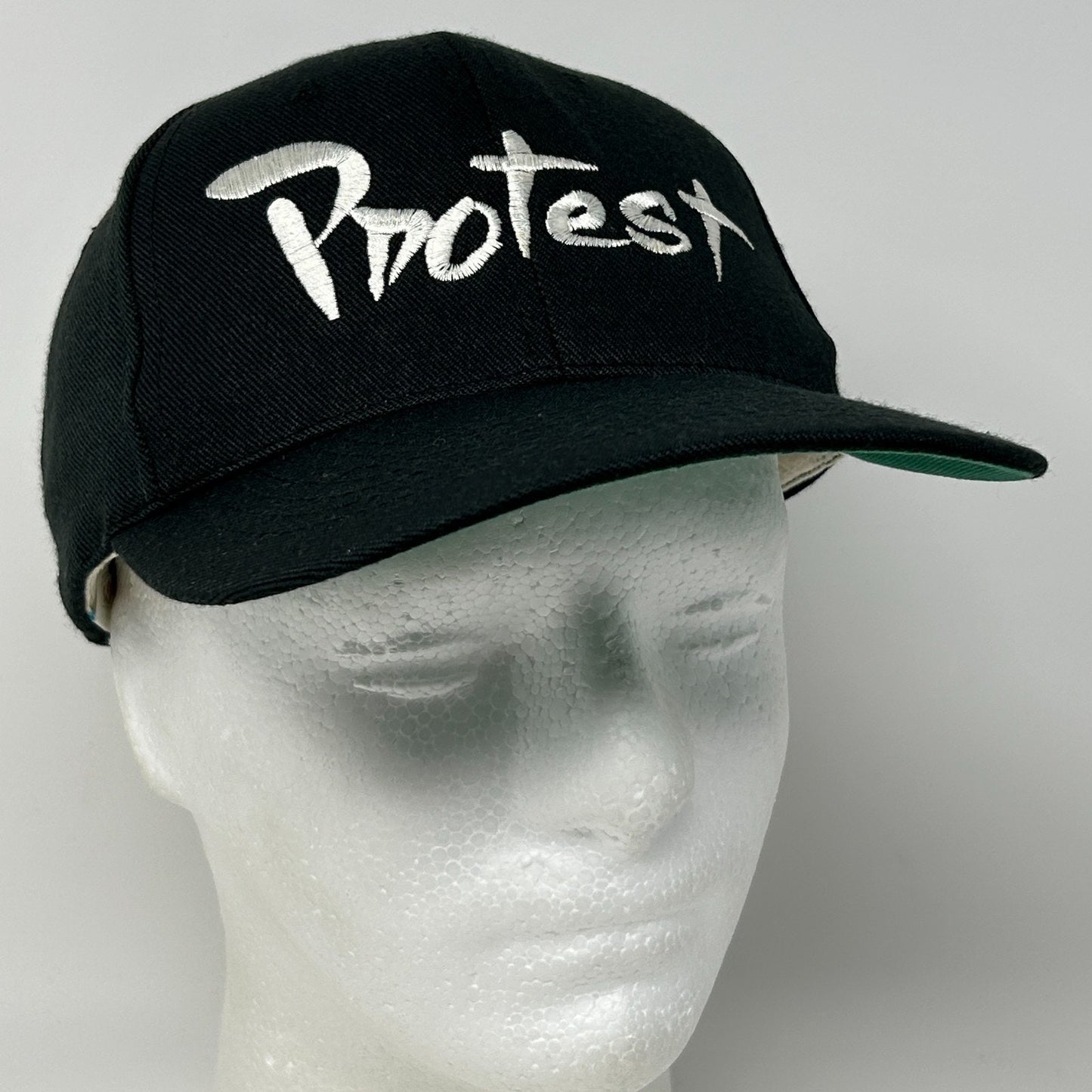 Vintage 90s Protest Hat Baseball Cap Activism Activist 6 Panel Snapback Black - Neon Vintage