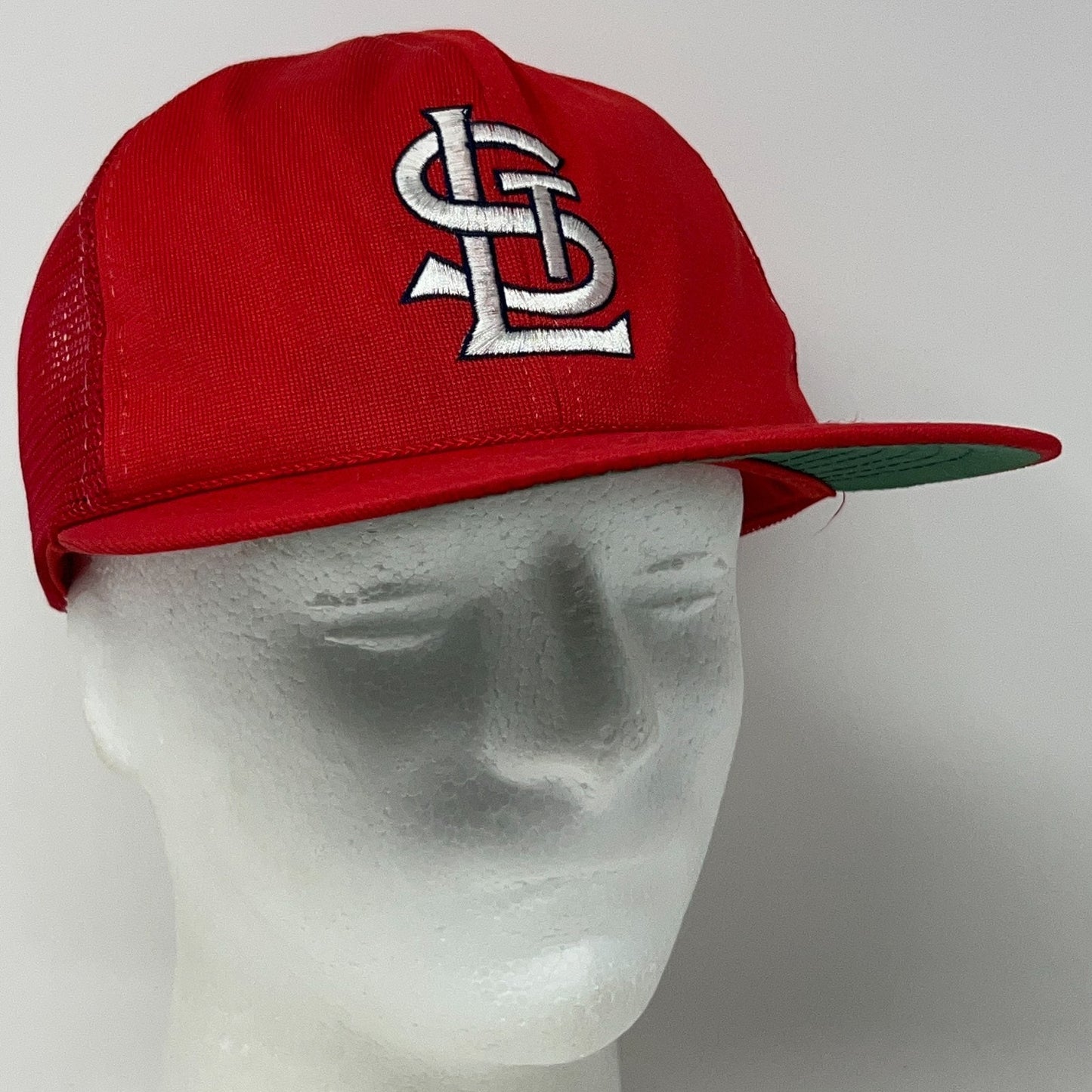 Vintage 80s St Louis Cardinals Trucker Hat Baseball Cap Amoco Oil Snapback Red