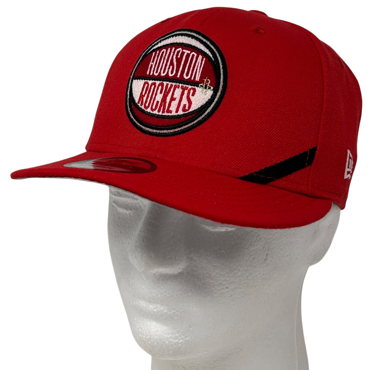 New Era Houston Rockets Hat in Red, Size Adjustable, Front View